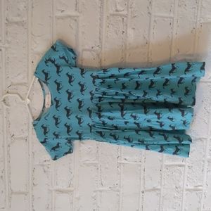 Lily & Londyn's Turqoise Dress with Horses